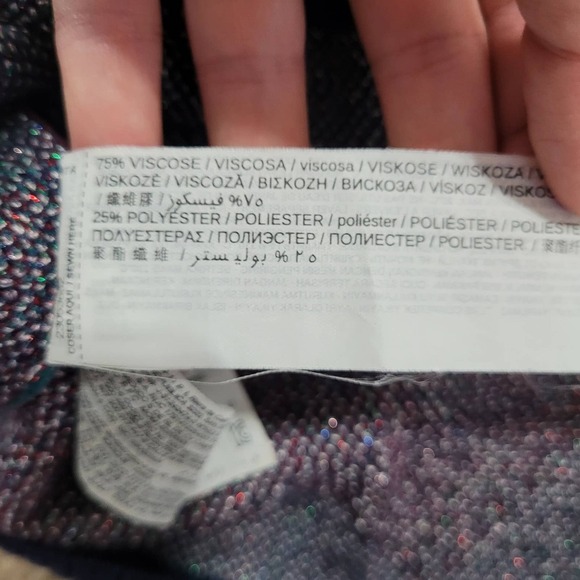 MNG Mango Suit Women's Sparkly Chevron Print‎ Crewneck Sweater. Size XS - Picture 5 of 8